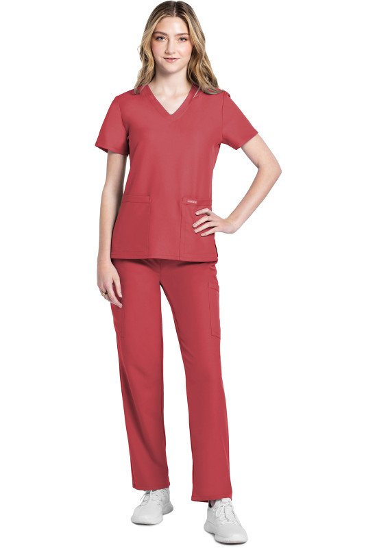 CHEROKEE ORIGINAL ULTRA V-NECK TOP AND CARGO PANT SCRUB SET