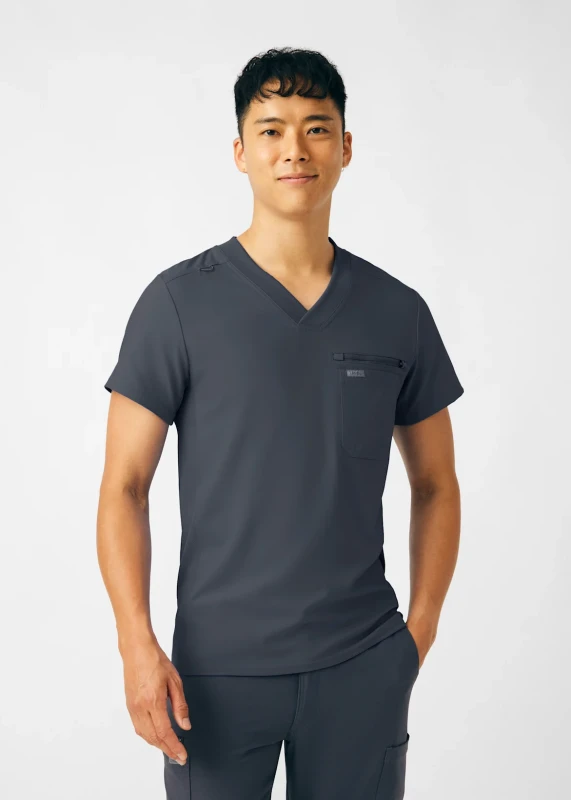 LANDAU FORWARD MEN'S 2-POCKET V NECK TOP AND CARGO PANTS SCRUB SET