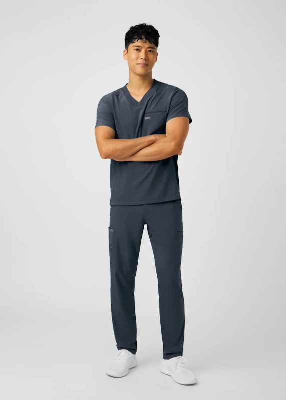 LANDAU FORWARD MEN'S 2-POCKET V NECK TOP AND CARGO PANTS SCRUB SET