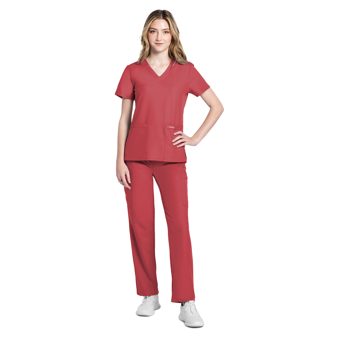 CHEROKEE ORIGINAL ULTRA V-NECK TOP AND CARGO PANT SCRUB SET