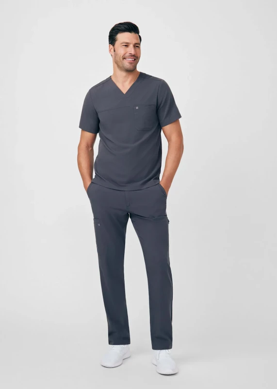 WHITECROSS CRFT MEN'S 2-POCKET V-NECK TOP AND CARGO PANT SCRUB SET
